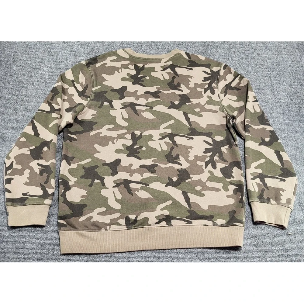 True Religion Camo Crewneck Sweatshirt Men's Green Military Pullover Sz X-Large